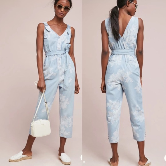 Anthropologie Pants - Anthropologie Pilcro Printed Jumpsuit w/ Waist Tie